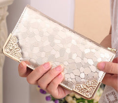 Stone Pattern PU Leather Purse