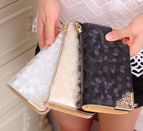 Stone Pattern PU Leather Purse