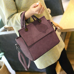 Vintage Trapeze Tote Women Leather Handbag