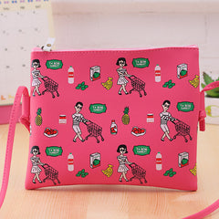 Cartoon Printed Women Graffiti Handbag