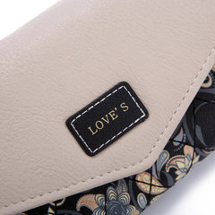 3Fold Flowers Printing PU Leather Wallet