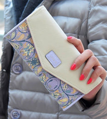 3Fold Flowers Printing PU Leather Wallet