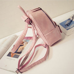 Casual PU Ladies Backpack Candy Color