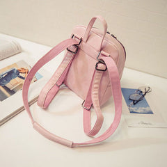Casual PU Ladies Backpack Candy Color