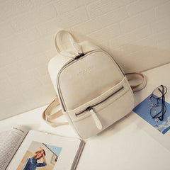 Casual PU Ladies Backpack Candy Color