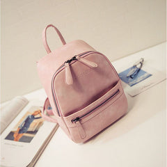 Casual PU Ladies Backpack Candy Color