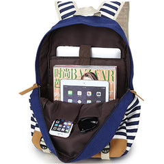 Cute Canvas Striped Printing Women Backpack