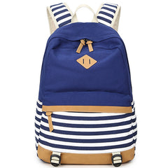 Cute Canvas Striped Printing Women Backpack