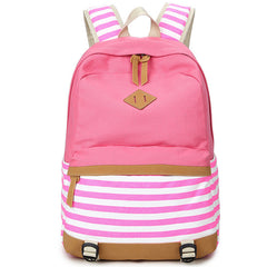 Cute Canvas Striped Printing Women Backpack