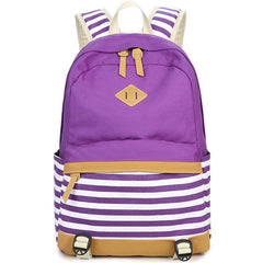 Cute Canvas Striped Printing Women Backpack
