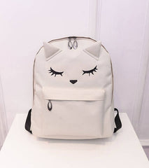 Cute Cartoon Embroidery Cat Printing Backpack