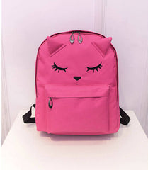 Cute Cartoon Embroidery Cat Printing Backpack