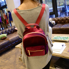 Women Velvet Backpack