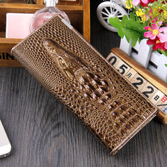 3D Embossing Alligator Ladies Crocodile Long Clutch