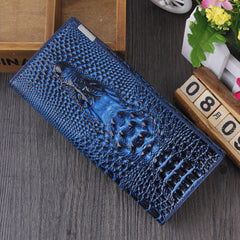 3D Embossing Alligator Ladies Crocodile Long Clutch