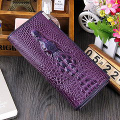 3D Embossing Alligator Ladies Crocodile Long Clutch