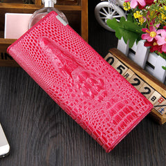 3D Embossing Alligator Ladies Crocodile Long Clutch