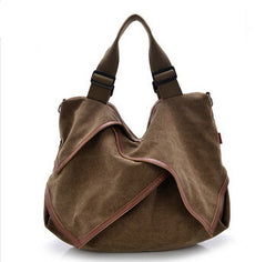 Diagonal Retro Casual Canvas Cross Body Shoulder Bag