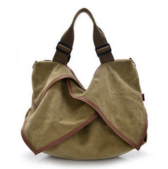 Diagonal Retro Casual Canvas Cross Body Shoulder Bag