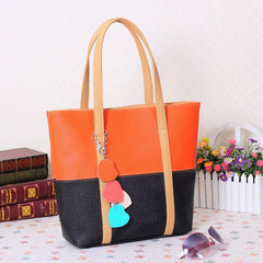 Sweet Blend Candy Color Women Leather Handbag