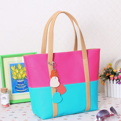 Sweet Blend Candy Color Women Leather Handbag