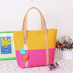 Sweet Blend Candy Color Women Leather Handbag