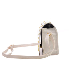Women Small PU Leather Messenger Bag