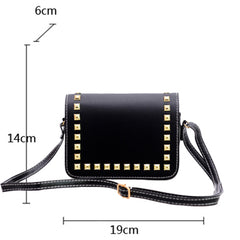 Women Small PU Leather Messenger Bag