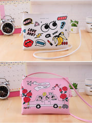 Cartoon Printed Women Graffiti Handbag