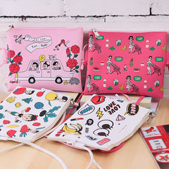Cartoon Printed Women Graffiti Handbag