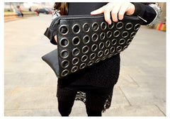 PU Leather Retro Rivet Tote Bag