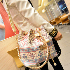 Bohemia Canvas Drawstring Bucket Bag