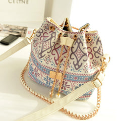 Bohemia Canvas Drawstring Bucket Bag