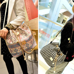 Bohemia Canvas Drawstring Bucket Bag