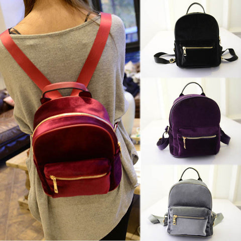 Women Velvet Backpack