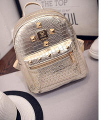 Mini Rivets Student Backpack For Women