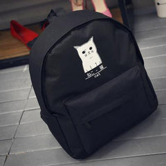 Japanese Cat School Canvas Backpack