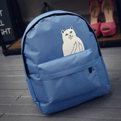 Japanese Cat School Canvas Backpack