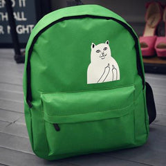 Japanese Cat School Canvas Backpack