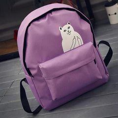 Japanese Cat School Canvas Backpack