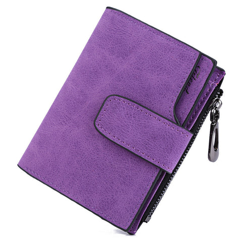 Lady Letter Snap Fastener Zipper Short Wallet