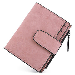 Lady Letter Snap Fastener Zipper Short Wallet