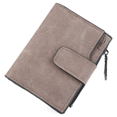 Lady Letter Snap Fastener Zipper Short Wallet