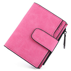 Lady Letter Snap Fastener Zipper Short Wallet