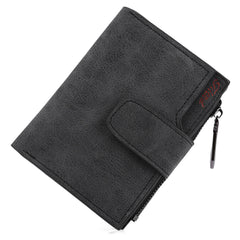 Lady Letter Snap Fastener Zipper Short Wallet